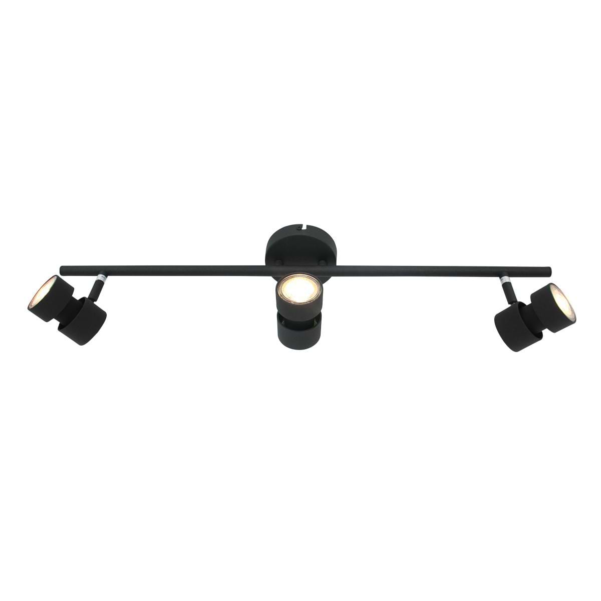 Wandspot of plafondspot 3-lichts LED - zwart - Natasja LED - Steinhauer
