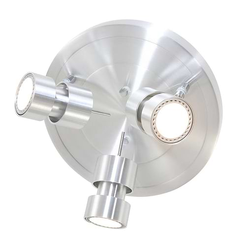 Plafondlamp - plafonnier - met drie spots - staal. Spot LED -6619st- STEINHAUER - 7905ST - Plafondlamp - Spots - Steinhauer - Natasja LED - Modern - Staal - Metaal