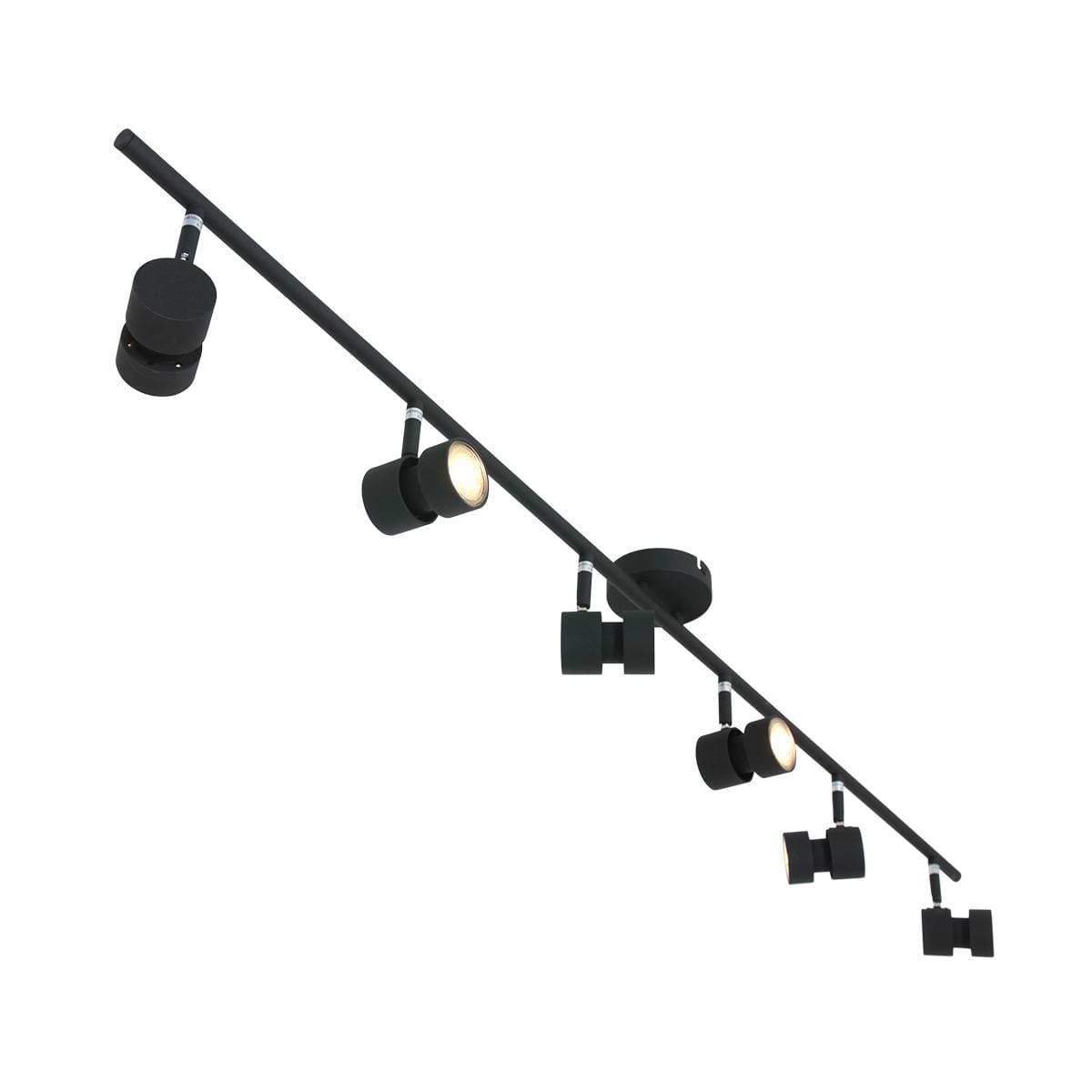 Plafondlamp 6-lichts spot aluminium LED - zwart - Natasja LED - Steinhauer
