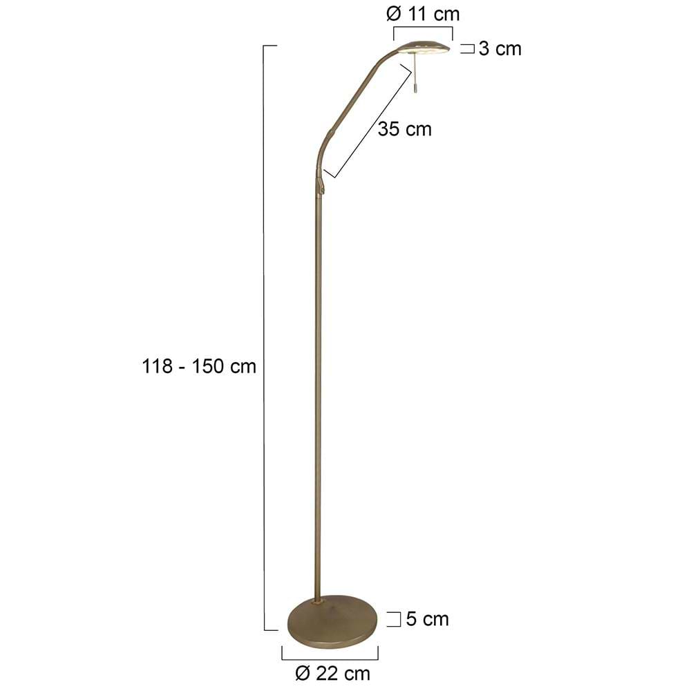 Vloerl 1-lichts LED STEINHAUER, 7910ME, Vloerlamp- Steinhauer- Zenith LED- Klassiek- Messing , Metaal - Afbeelding 6