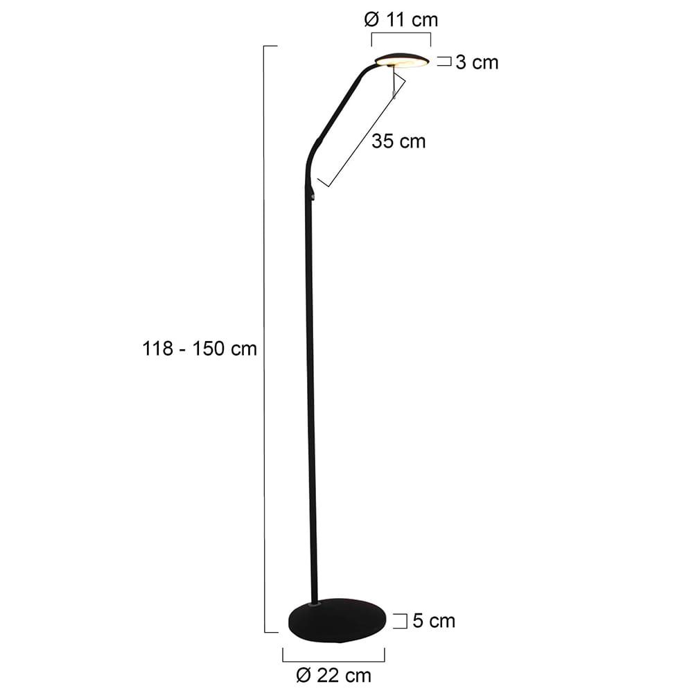 Vloerl 1-lichts LED STEINHAUER, 7910ZW, Vloerlamp- Steinhauer- Zenith LED- Design- Zwart , Metaal - Afbeelding 8