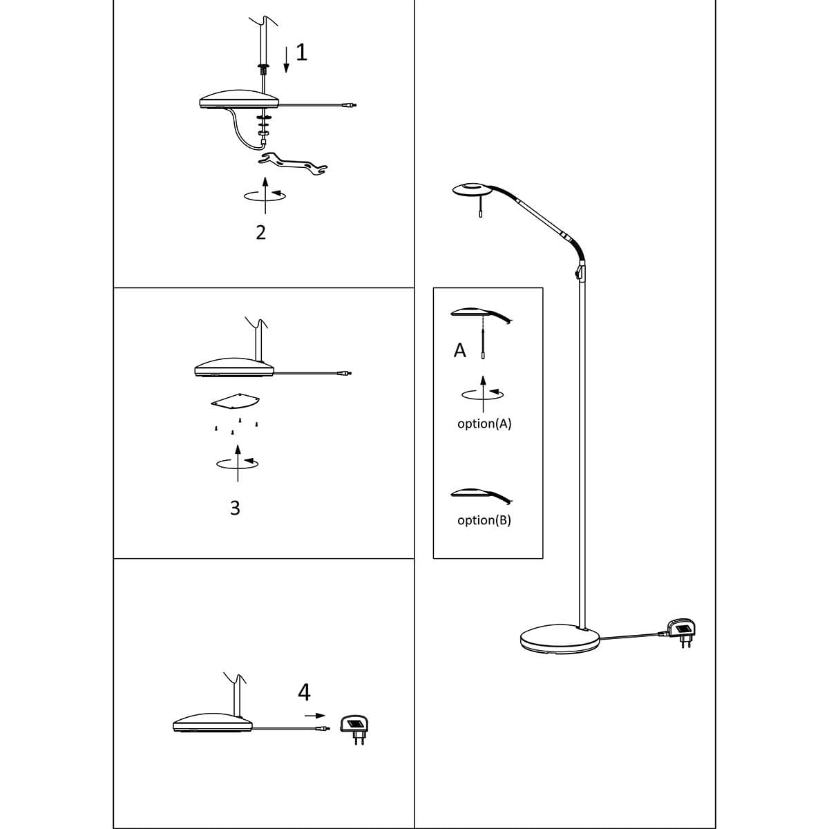 Vloerl 1-lichts LED STEINHAUER, 7910ZW, Vloerlamp- Steinhauer- Zenith LED- Design- Zwart , Metaal - Afbeelding 10
