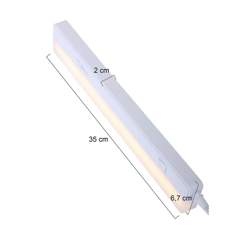 Keukenkast lamp, kast verlichting, LED dimbaar MEXLITE, 7922W, Steinhauer, Ceiling and wall LED, Modern, Wit, Wit- Kunststof - Afbeelding 6