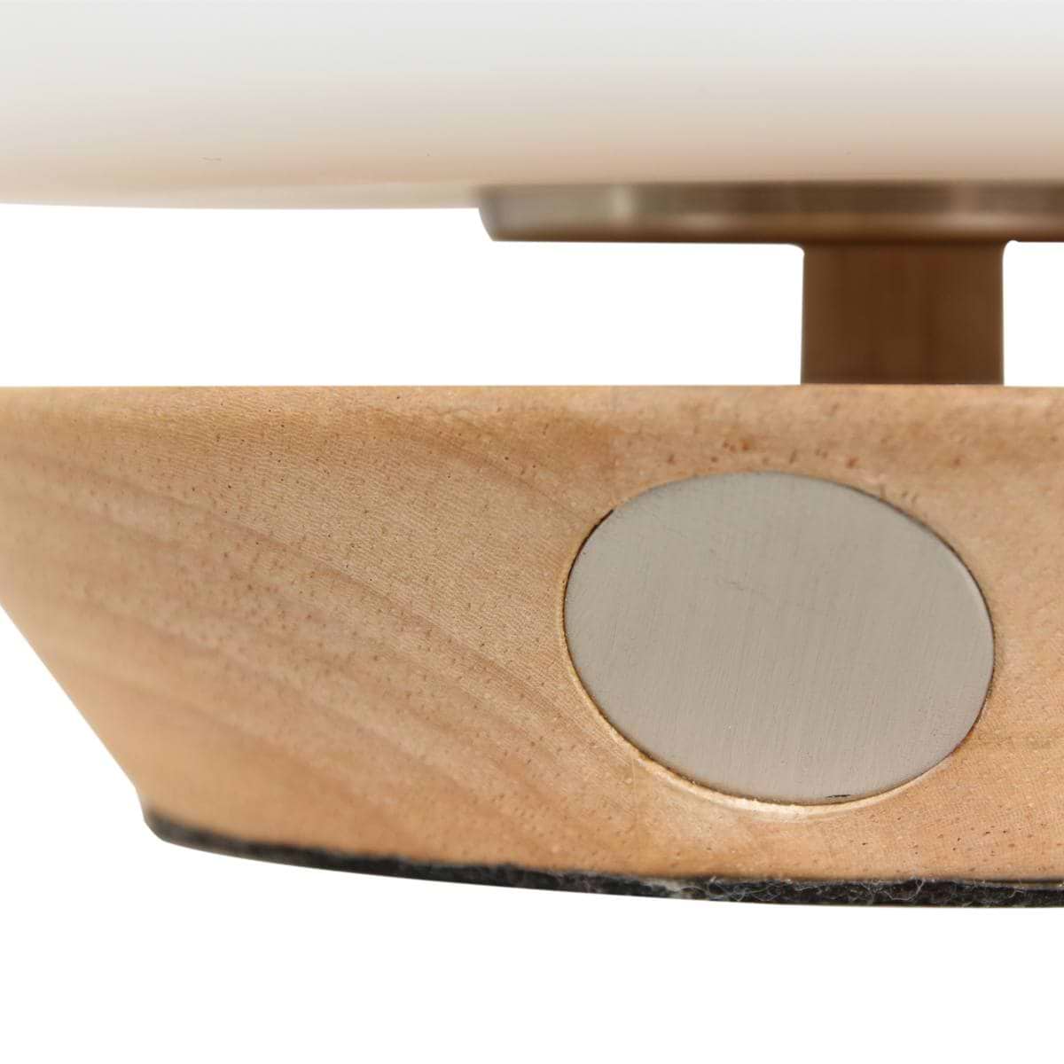 Tafellamp 1-lichts glas LED - beuken en wit - Ancilla - Steinhauer