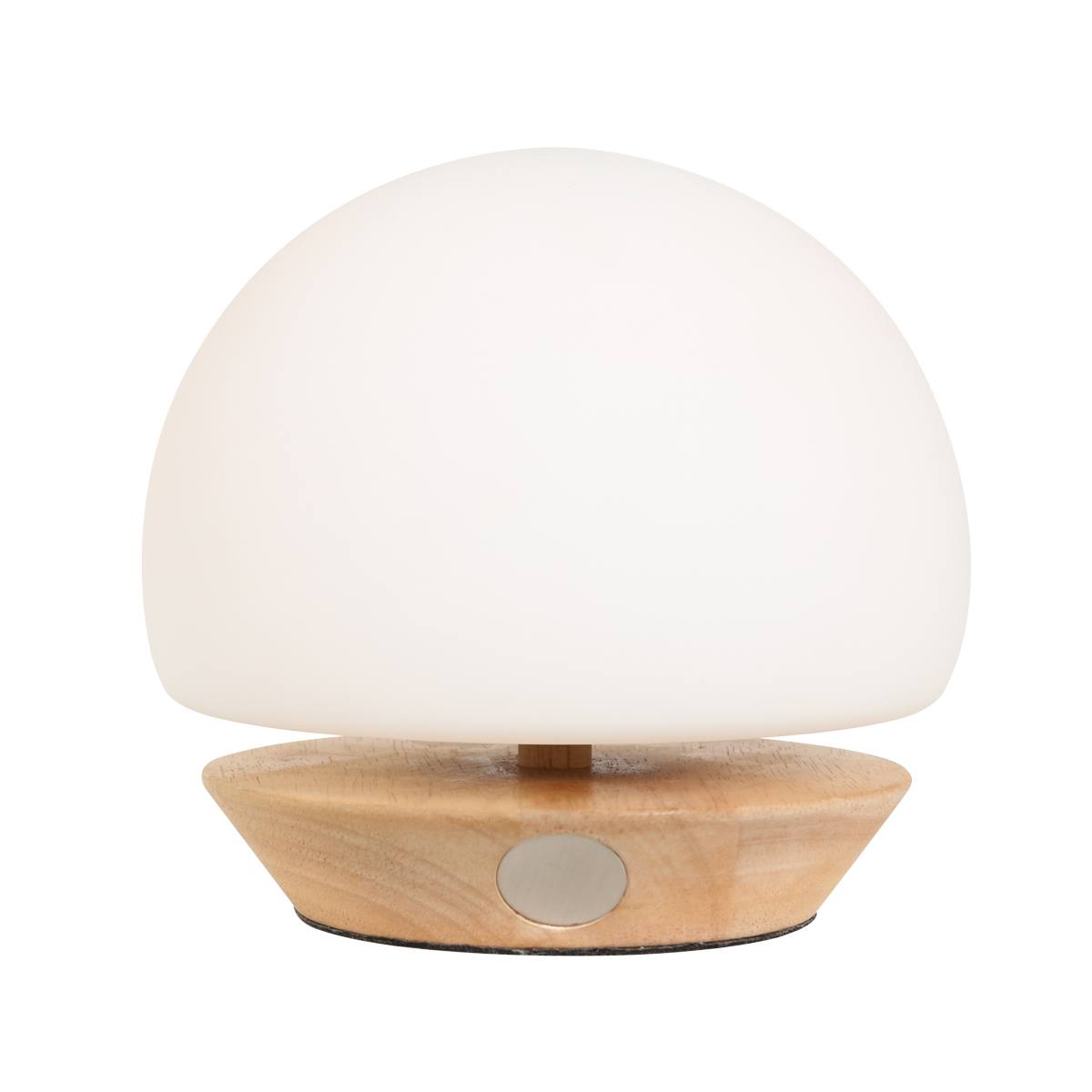 Tafellamp 1-lichts glas LED - beuken en wit - Ancilla - Steinhauer