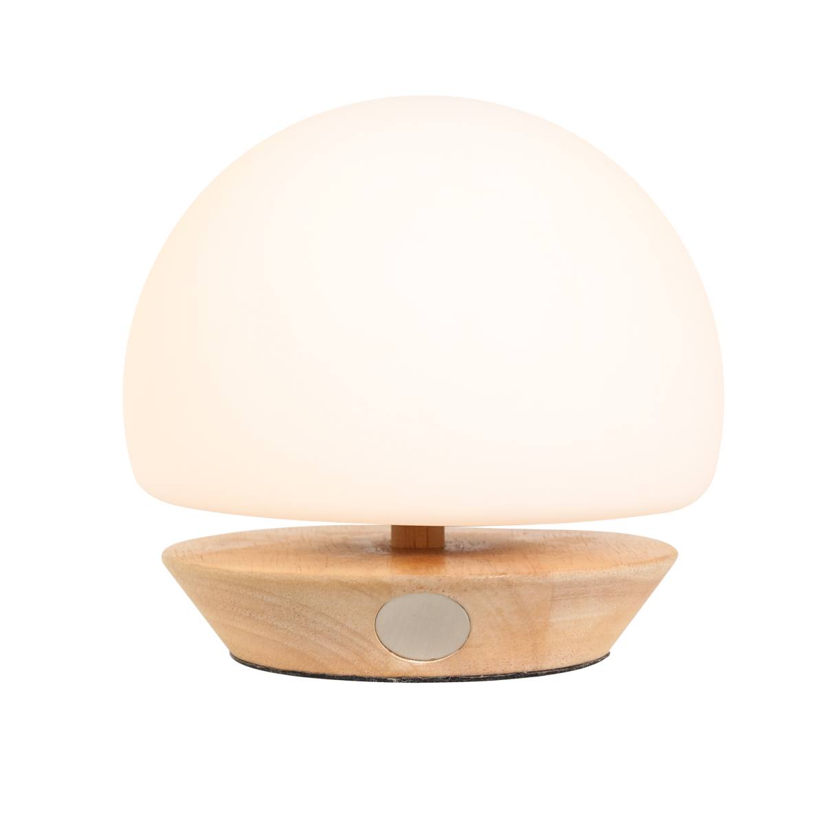 Tafellamp 1-lichts glas LED - beuken en wit - Ancilla - Steinhauer