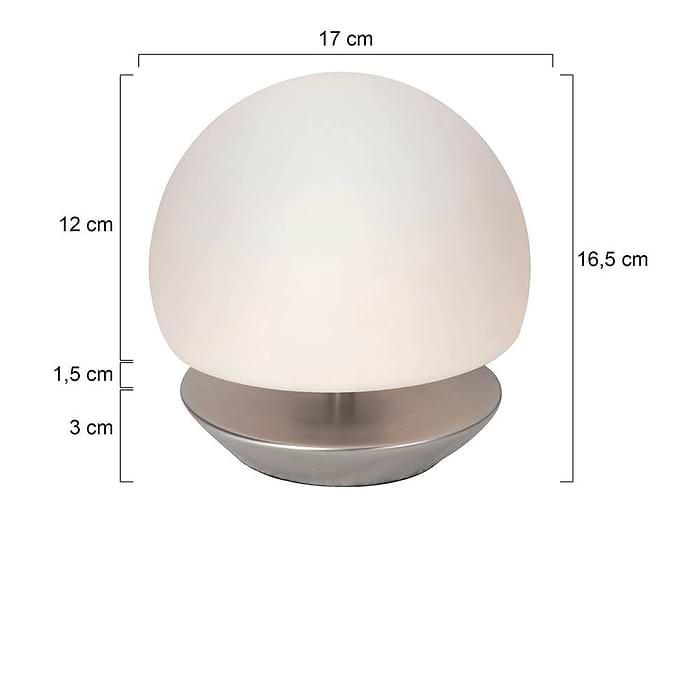 Tafellamp 1-lichts Glas LED -6875st- STEINHAUER, 7932ST, Tafellamp- Steinhauer- Ancilla- Klassiek, Modern- Staal Wit, Metaal Glas - Afbeelding 6