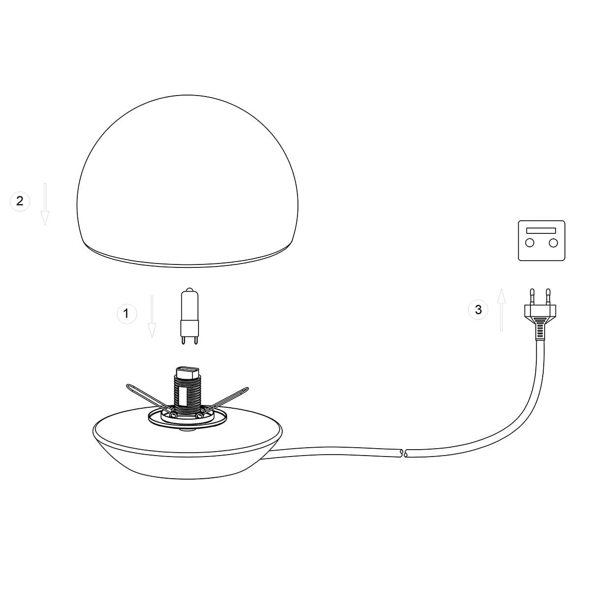 Tafellamp 1-lichts Glas LED -6875st- STEINHAUER, 7932ST, Tafellamp- Steinhauer- Ancilla- Klassiek, Modern- Staal Wit, Metaal Glas - Afbeelding 8