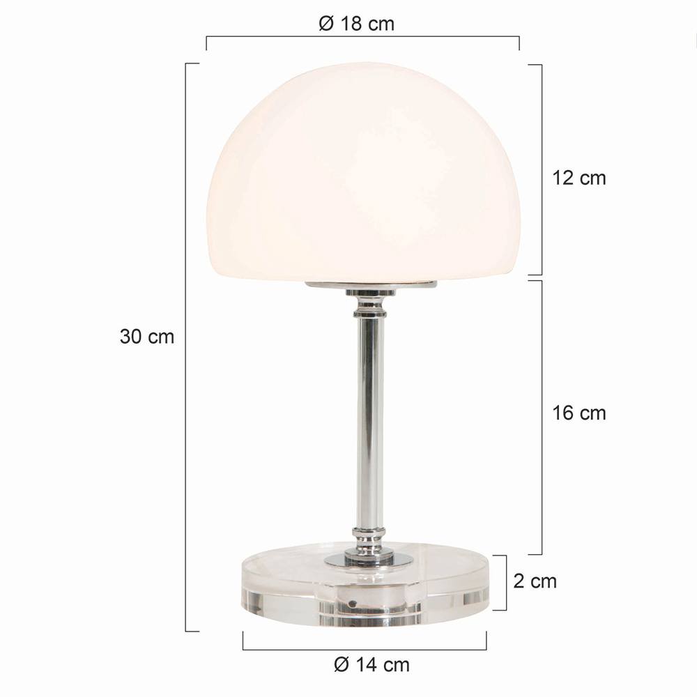 Tafellamp Mushroom Glas LED -7576ch- STEINHAUER, 7933CH, Tafellamp- Steinhauer- Ancilla- Modern- Wit Transparant, Metaal Glas - Afbeelding 6