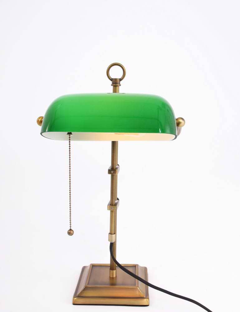 Bureaulamp - leeslamp - tafellamp 1-lichts glas STEINHAUER - 7961BR - Tafellamp- Bureaulamp- Steinhauer- Ancilla- Klassiek- Brons Groen - Metaal Glas