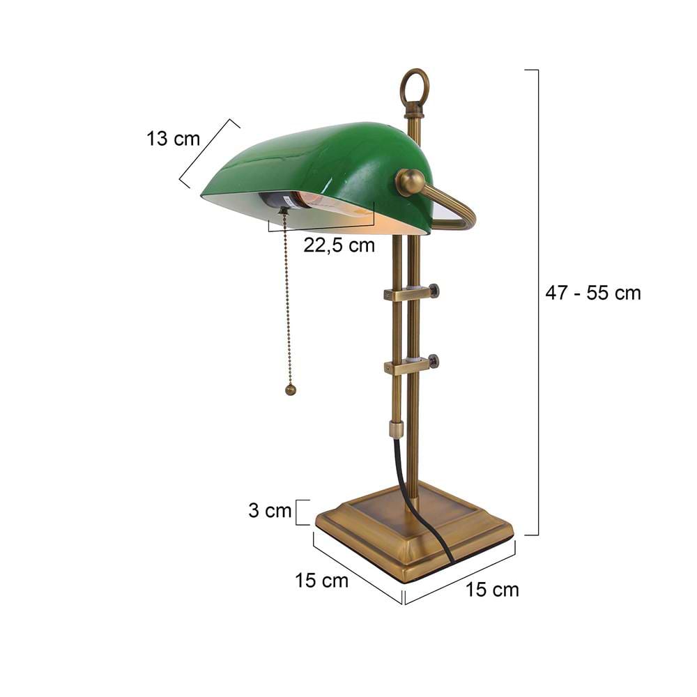 Bureaulamp, leeslamp, tafellamp 1-lichts glas STEINHAUER, 7961BR, Tafellamp- Bureaulamp- Steinhauer- Ancilla- Klassiek- Brons Groen, Metaal Glas - Afbeelding 7