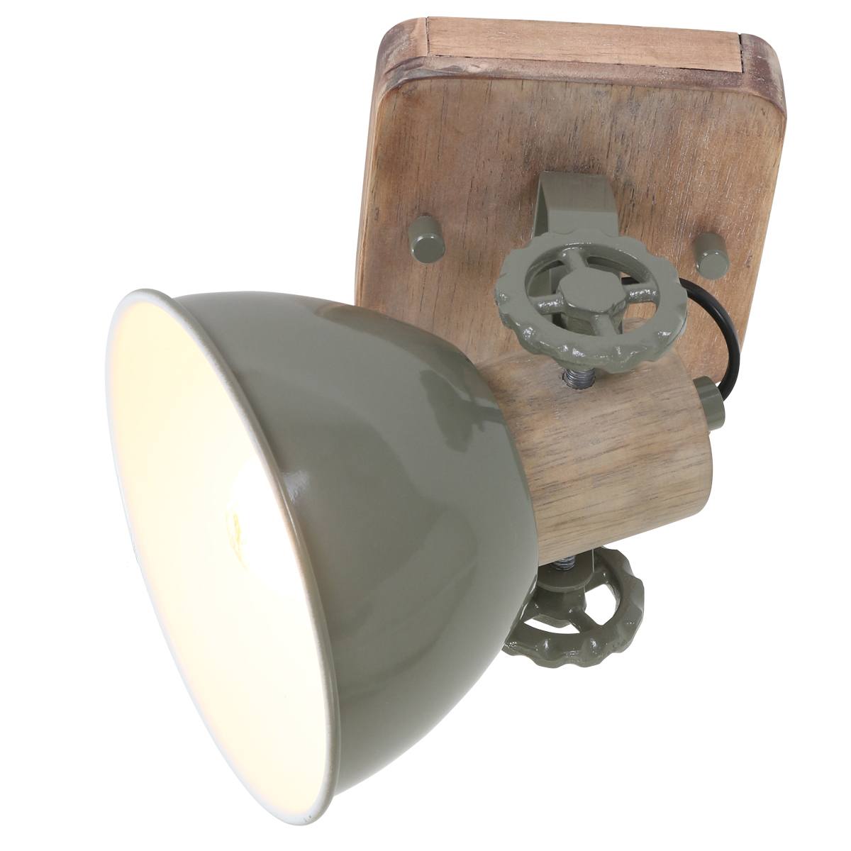Spot 1-lichts - opbouw - landelijk - industrieel - voor plafond en wand - Spot 1-lichts E27 MEXLITE STEINHAUER - 7968G - Wandlamp - Plafondlamp - Spots - Mexlite - Gearwood spot - Trendy - Groen