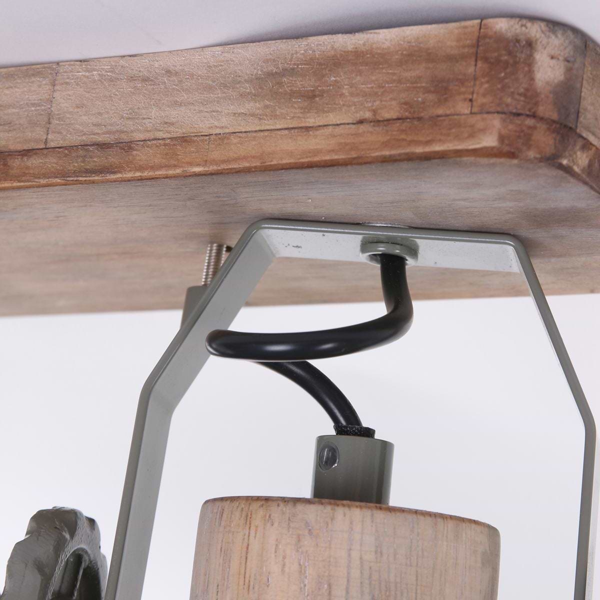 Spot 2-lichts - opbouw - landelijk - industrieel - plafondspots - Spot 2-lichts E27 MEXLITE STEINHAUER - 7969G - Industriële plafondlamp - Spots - Mexlite - Gearwood spot - Trendy - Groen