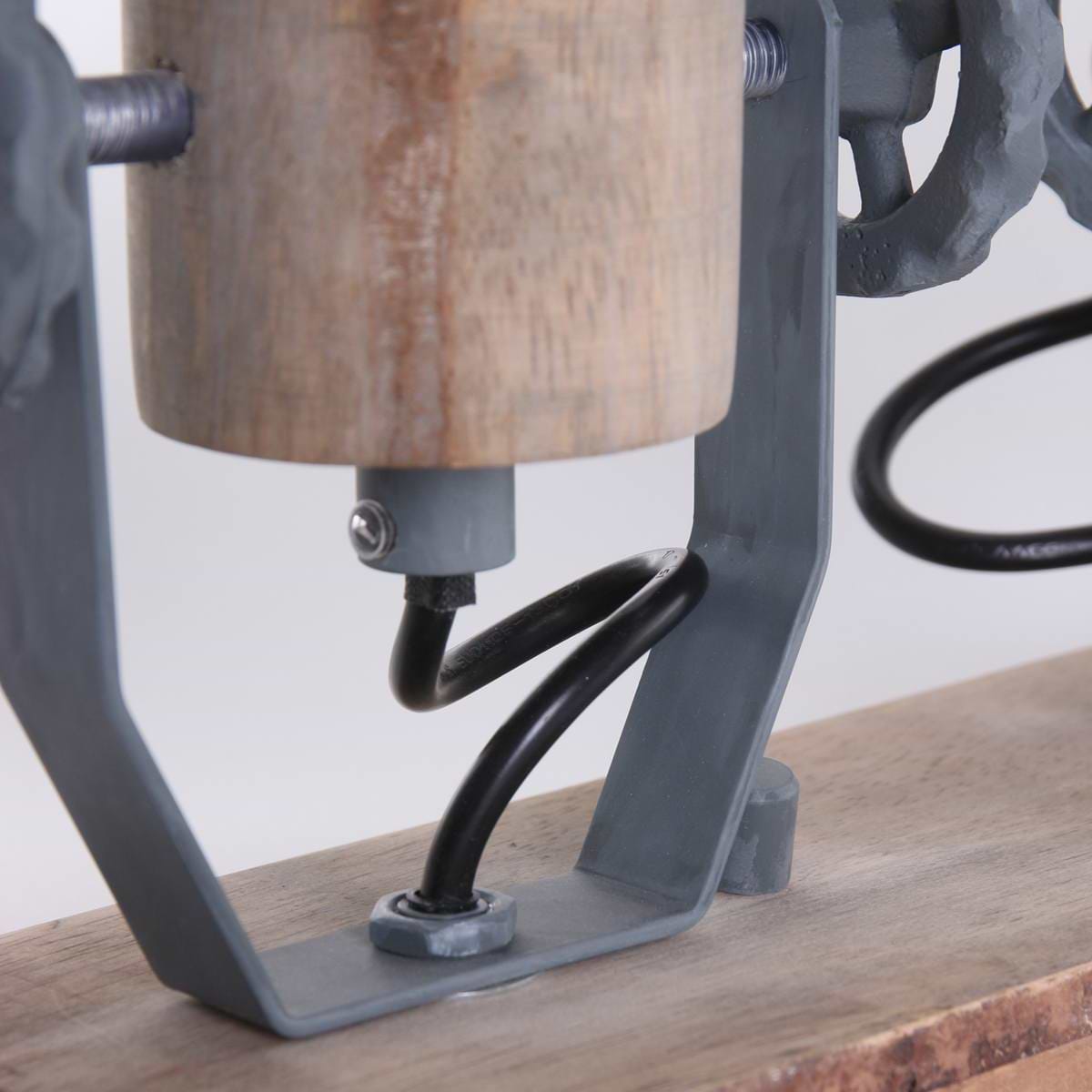 Spot 2-lichts - opbouw - landelijk - industrieel - plafondspots - Spot 2-lichts E27 MEXLITE STEINHAUER - 7969GR - Industriële plafondlamp - Spots - Mexlite - Gearwood spot - Trendy - Grijs