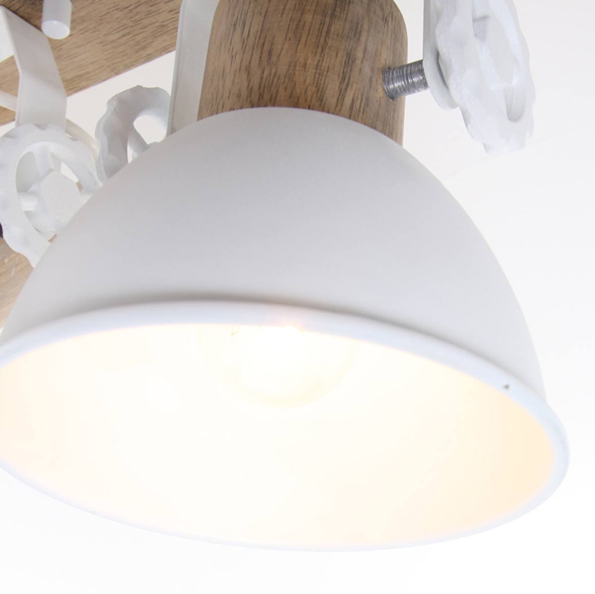 Spot 2-lichts - opbouw - landelijk - industrieel - plafondspots - Spot 2-lichts E27 MEXLITE STEINHAUER - 7969W - Industriële plafondlamp - Spots - Mexlite - Gearwood spot - Trendy - Wit