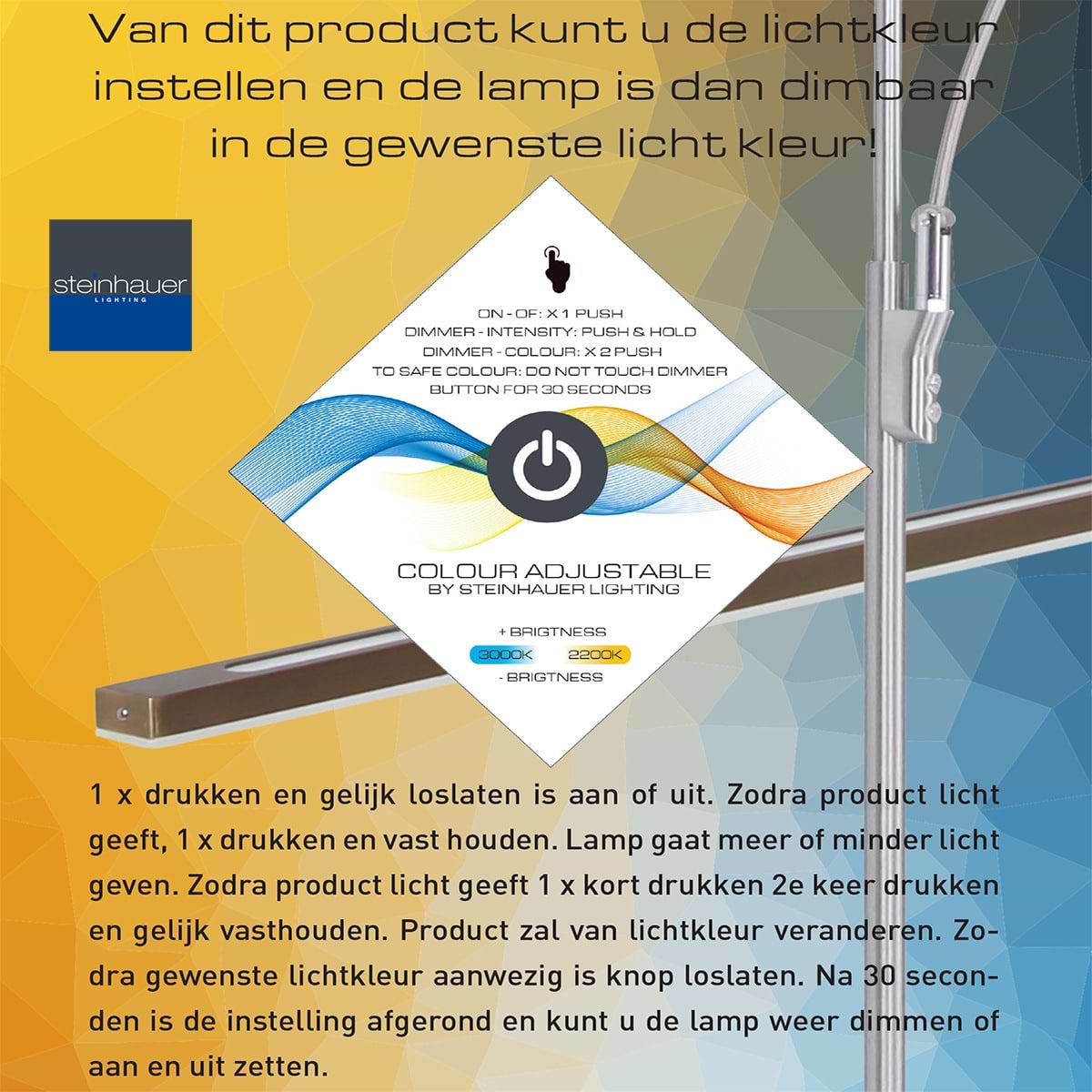 Hanglamp Motion LED STEINHAUER, 7970ST, Hanglamp- Steinhauer- Zelena Motion- Modern- Staal  staal geborsteld- - Afbeelding 12