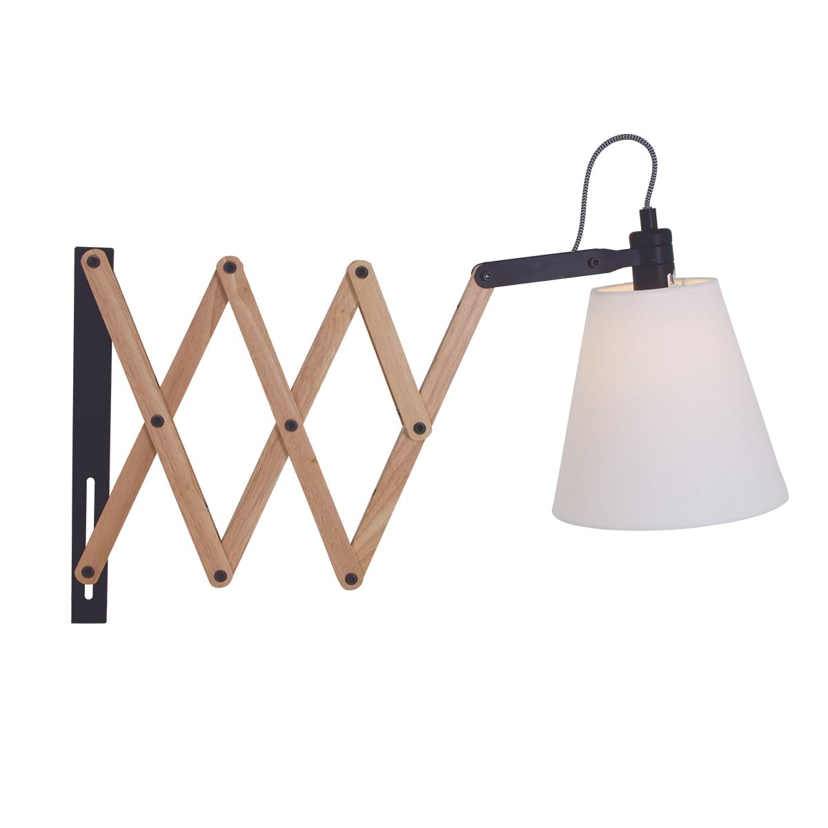 Wandlamp - Bureaulamp - Industrieel - 1-lichts. Schaar Hout MEXLITE - STEINHAUER