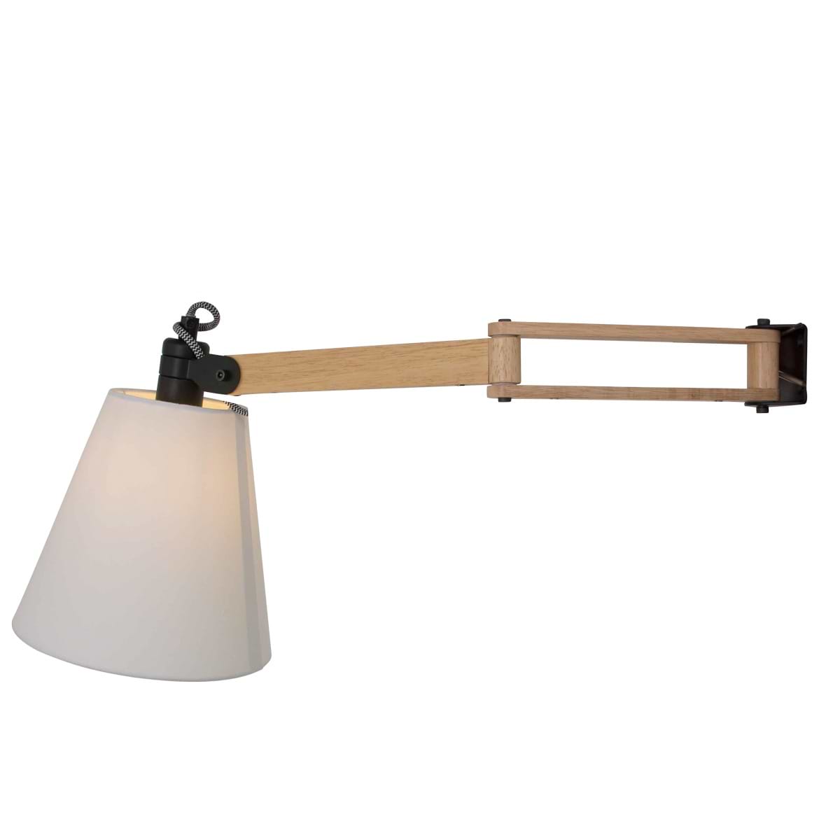 Wandlamp - Bureaulamp - Industrieel - 1-lichts. Zwenk Hout MEXLITE - STEINHAUER