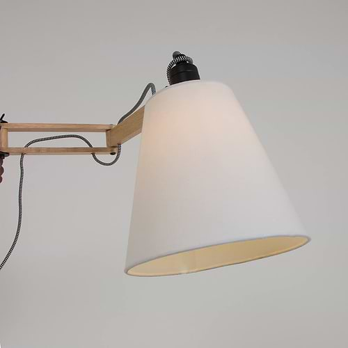 Wandlamp - Bureaulamp - Industrieel - 1-lichts. Zwenk Hout MEXLITE - STEINHAUER