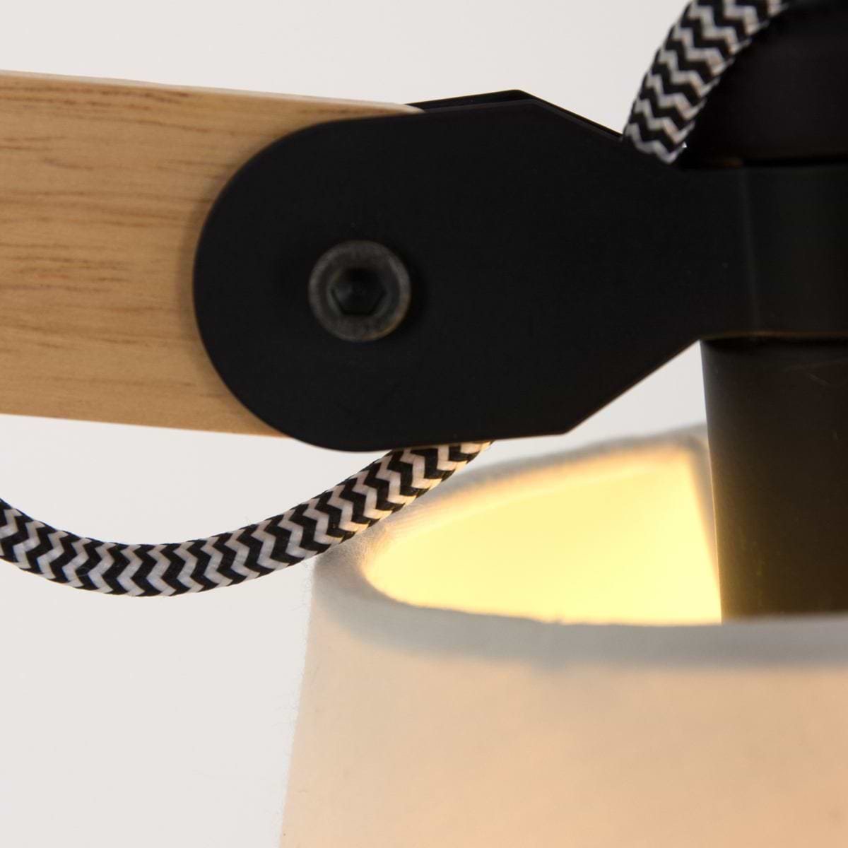 Wandlamp - Bureaulamp - Industrieel - 1-lichts. Zwenk Hout MEXLITE - STEINHAUER