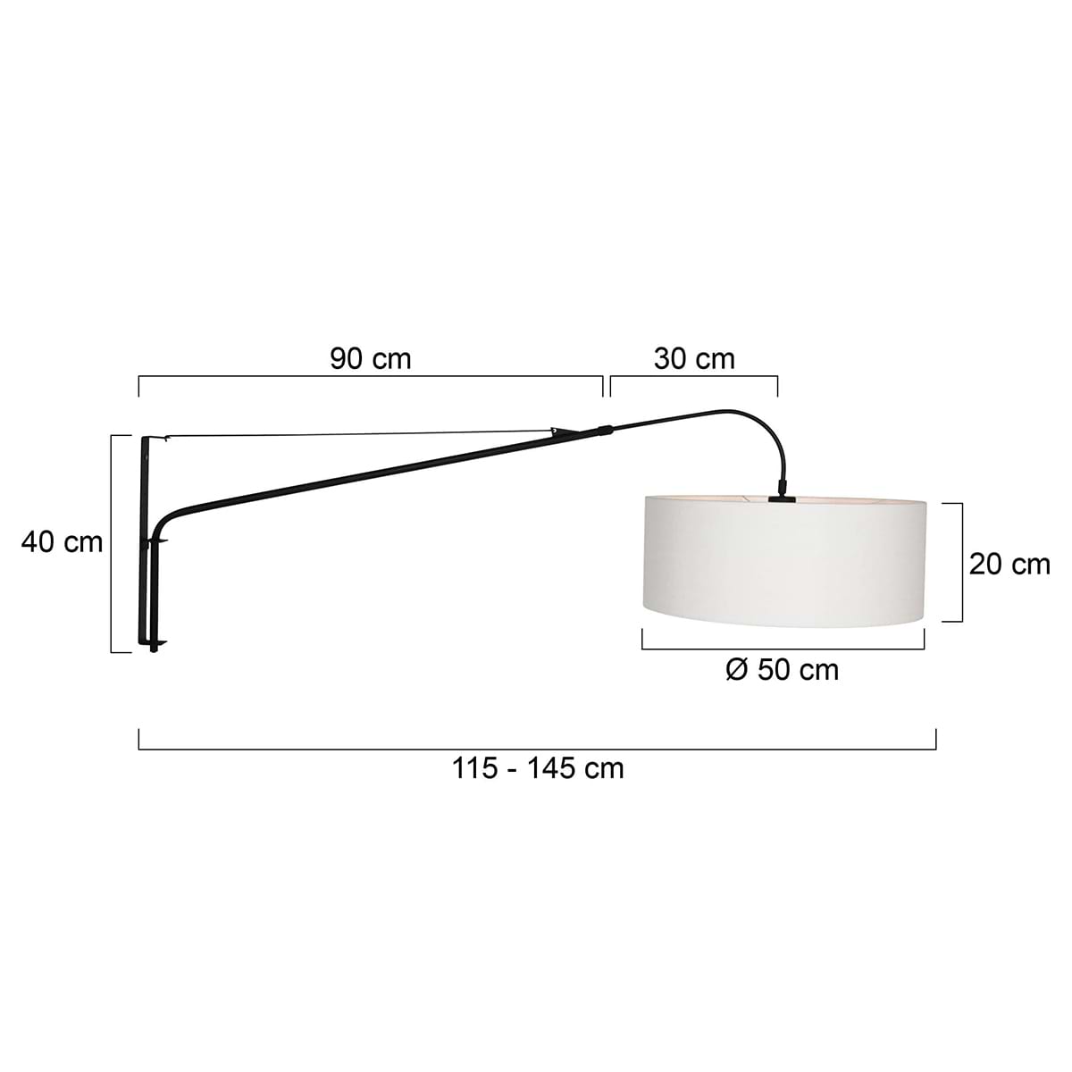 Vloerlamp Gramineus 9719 staal - kap linnen wit STEINHAUER