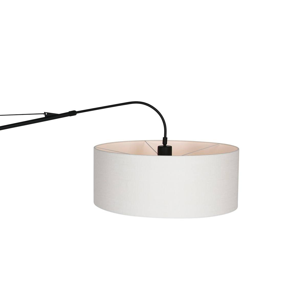 Vloerlamp Gramineus 9719 staal - kap linnen wit STEINHAUER