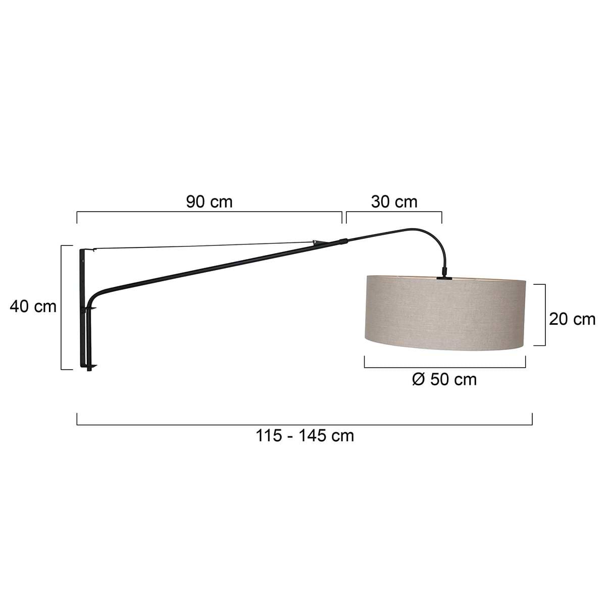 Vloerlamp Gramineus 9720 staal - kap linnen grijs STEINHAUER