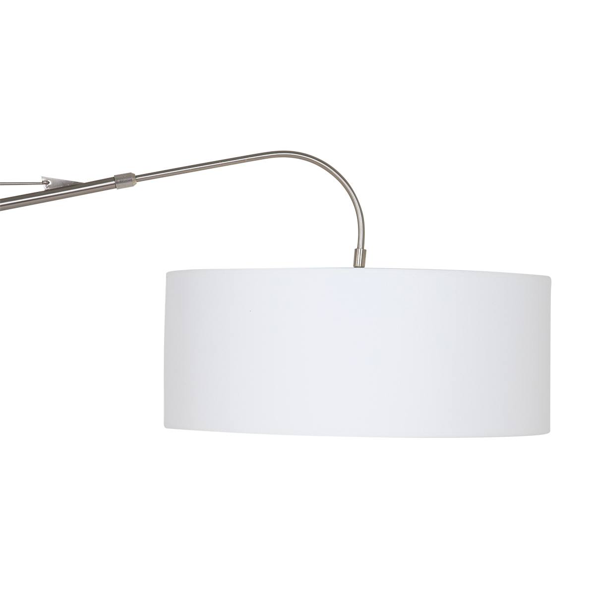 Wandlamp - leeslamp - Gramineus 9723 staal - kap linnen wit STEINHAUER