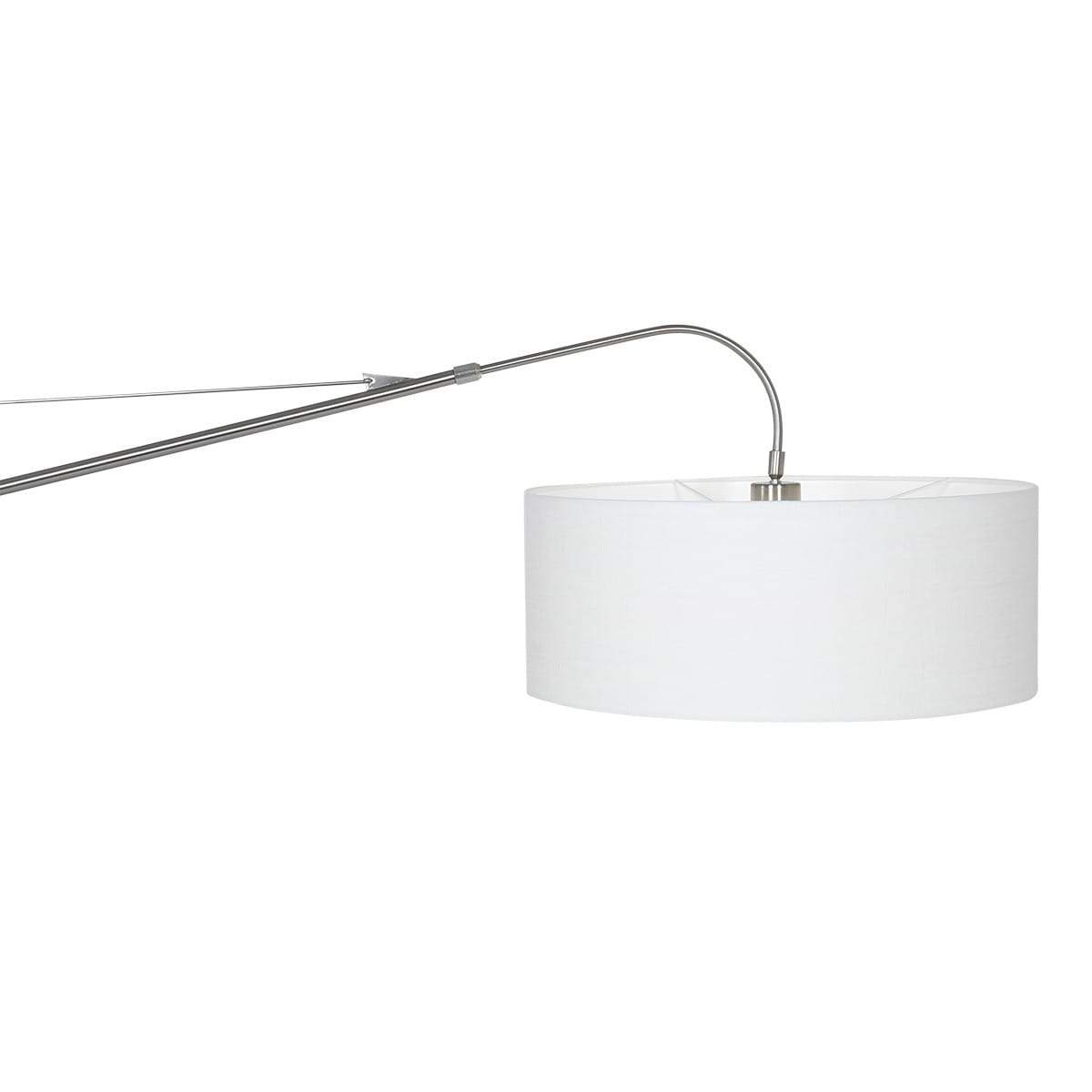 Vloerlamp 1-lichts boog (armatuur) 7268+Kap 45*40*28 rond Be27 effen wit - STEINHAUER