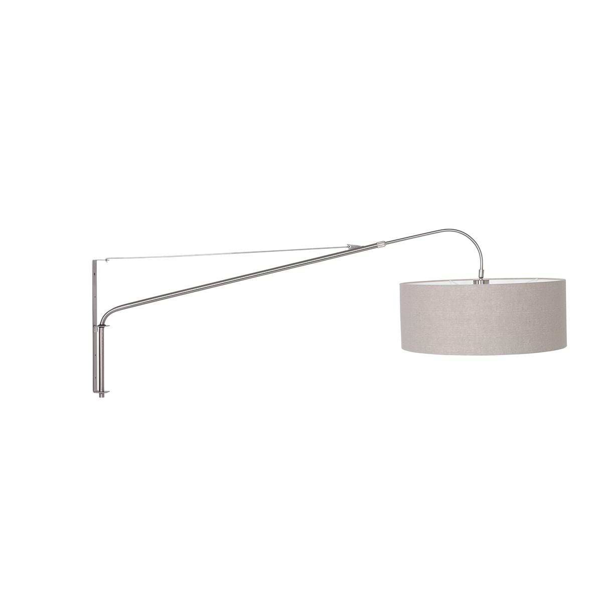 Vloerlamp 1-lichts boog (armatuur) 7268+Kap 45*40*28 rond Be27 linnen wit - STEINHAUER