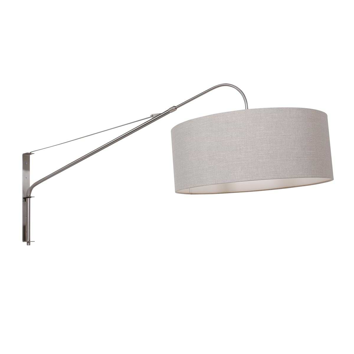 Vloerlamp 1-lichts boog (armatuur) 7268+Kap 45*40*28 rond Be27 linnen wit, STEINHAUER - Afbeelding 7