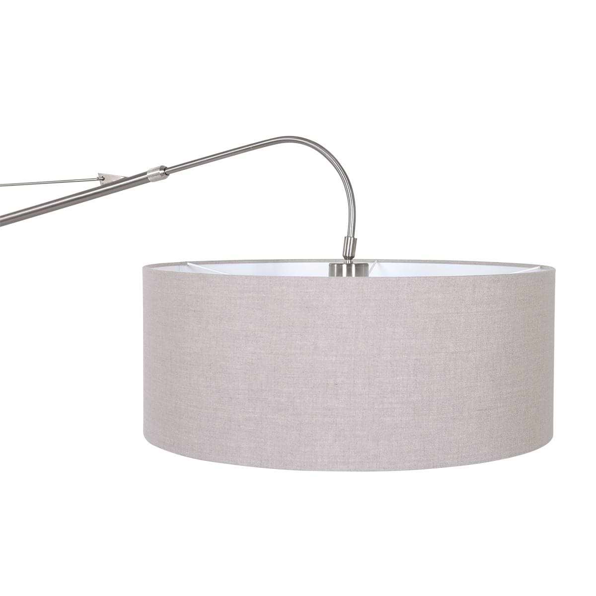 Vloerlamp 1-lichts boog (armatuur) 7268+Kap 45*40*28 rond Be27 linnen wit - STEINHAUER