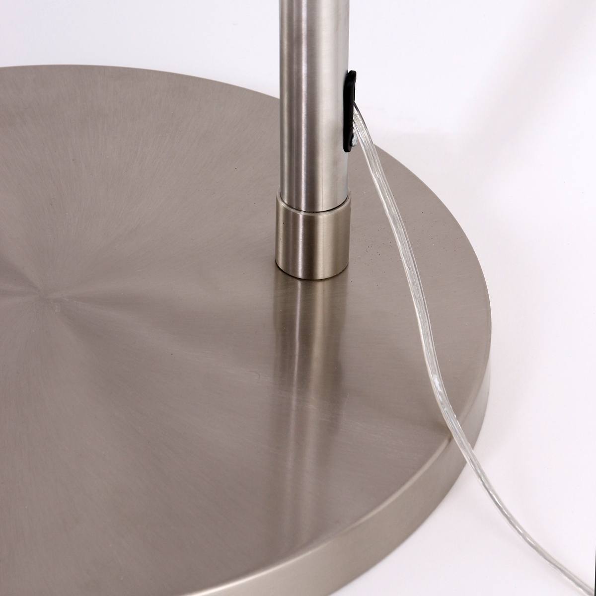 Vloerlamp Met Hoek Gramineus 9882ST Staal - Witte kap STEINHAUER