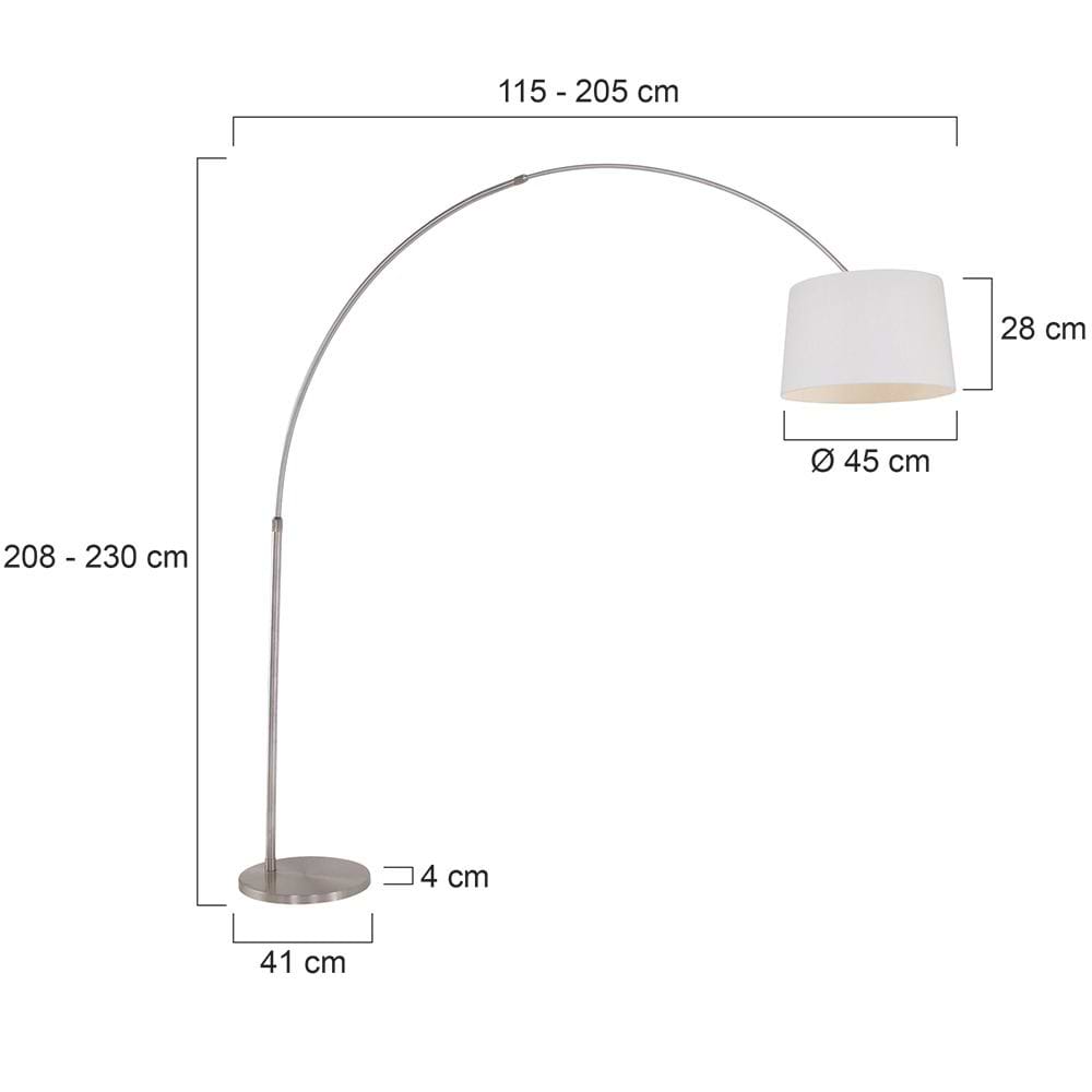 Vloerlamp Met Hoek Gramineus 9882ST Staal, Witte kap STEINHAUER - Afbeelding 7