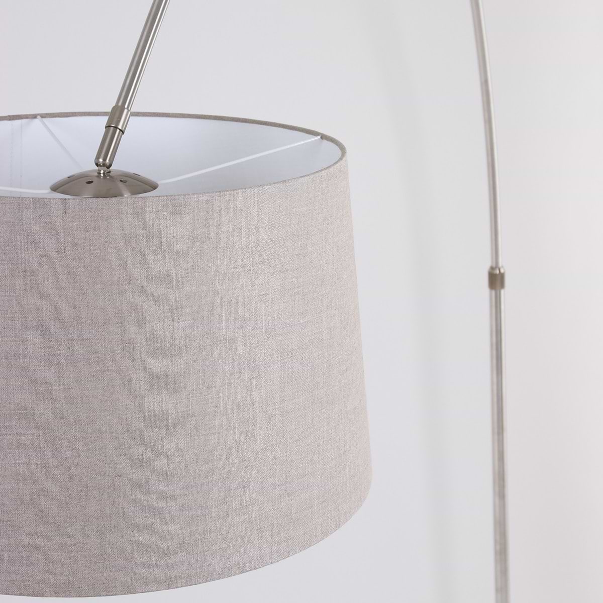 Vloerlamp Met Hoek Gramineus 9883ST staal - Zilveren Kap STEINHAUER