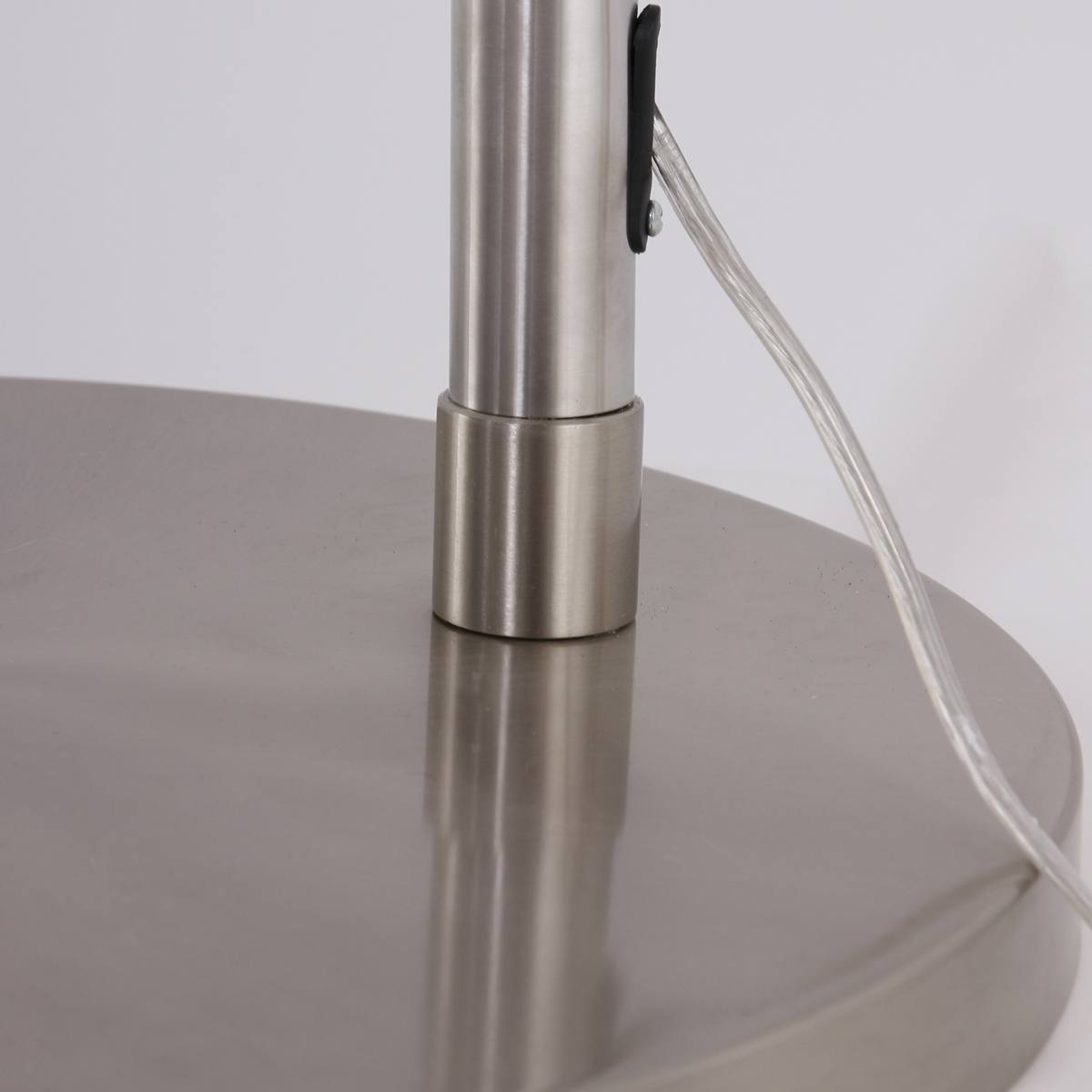 Vloerlamp Met Hoek Gramineus 9883ST staal - Zilveren Kap STEINHAUER