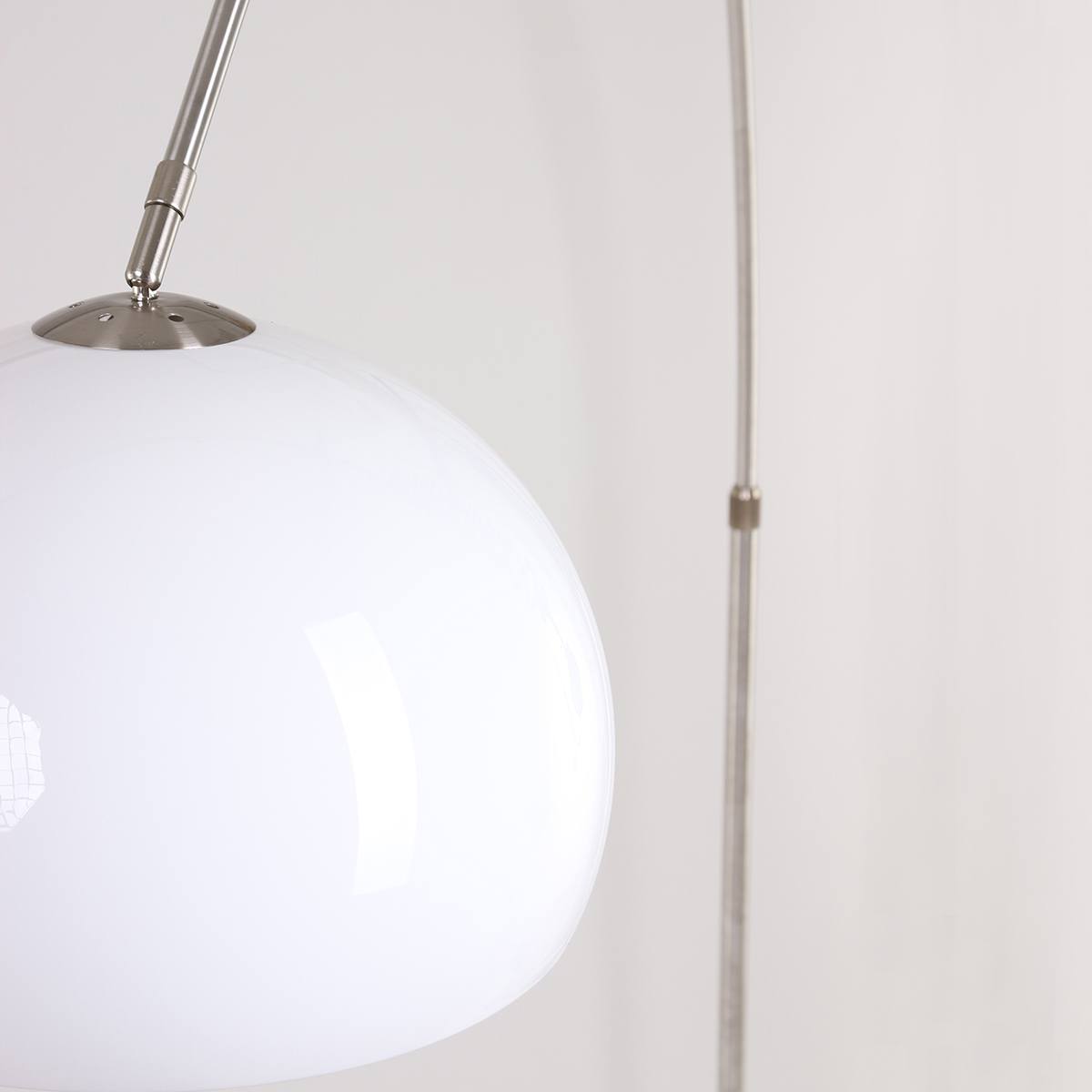 Vloerlamp Met Hoek Gramineus 9884ST Staal - Linnen Witte Kap STEINHAUER