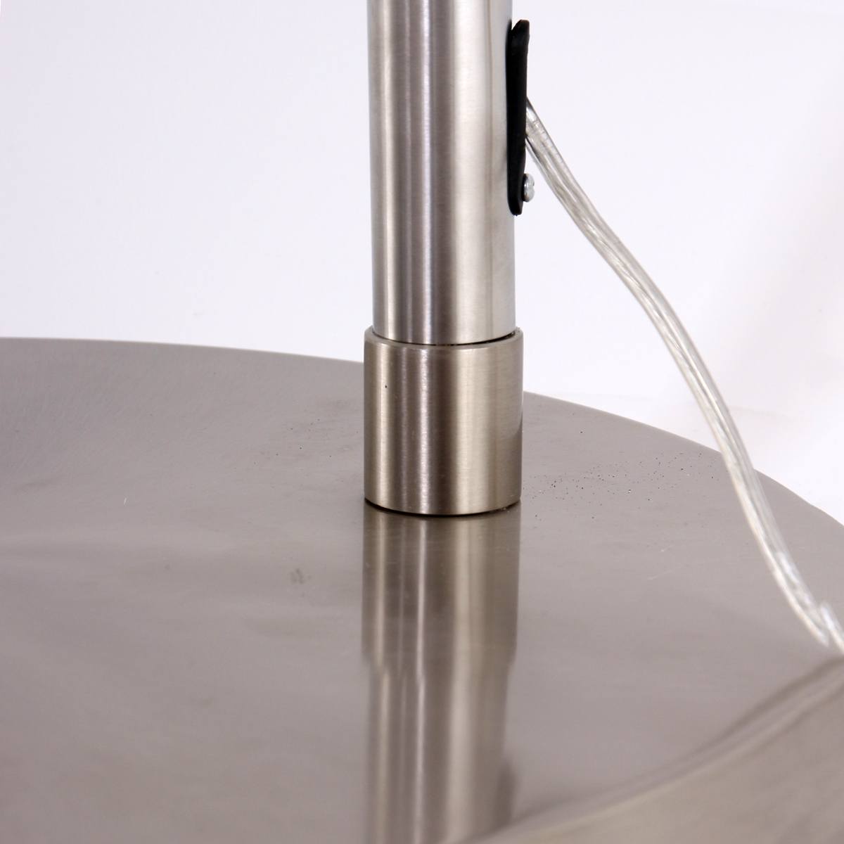 Vloerlamp Met Hoek Gramineus 9884ST Staal - Linnen Witte Kap STEINHAUER