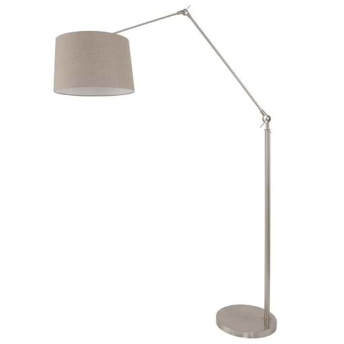 Hanglamp Stresa 9890ST Staal - Linnen Grijze Kap STEINHAUER - STEINHAUER