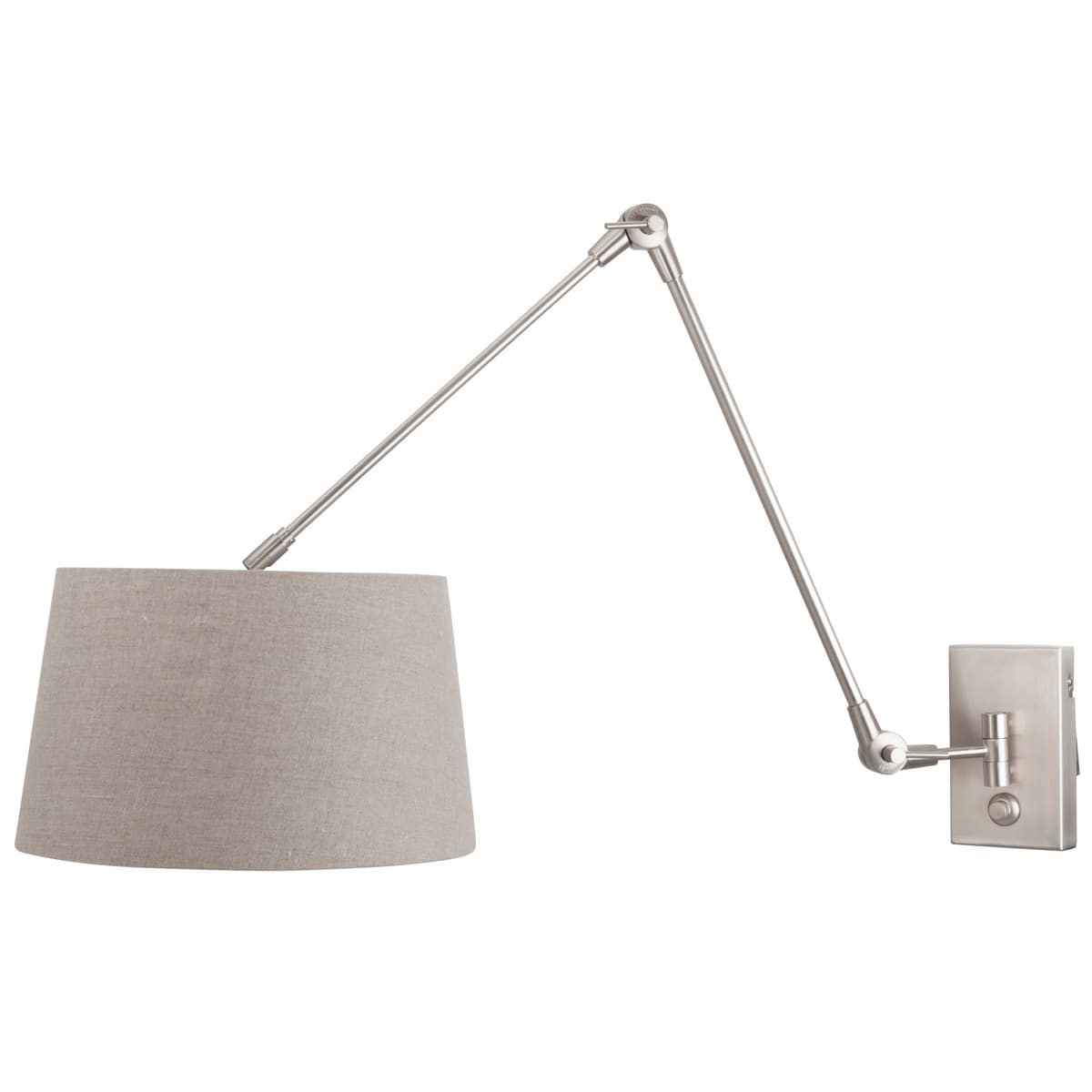 Vloerlamp 1-lichts boog (armatuur) 7268+Kap 50*50*20 rond Be27 wit linnen - STEINHAUER