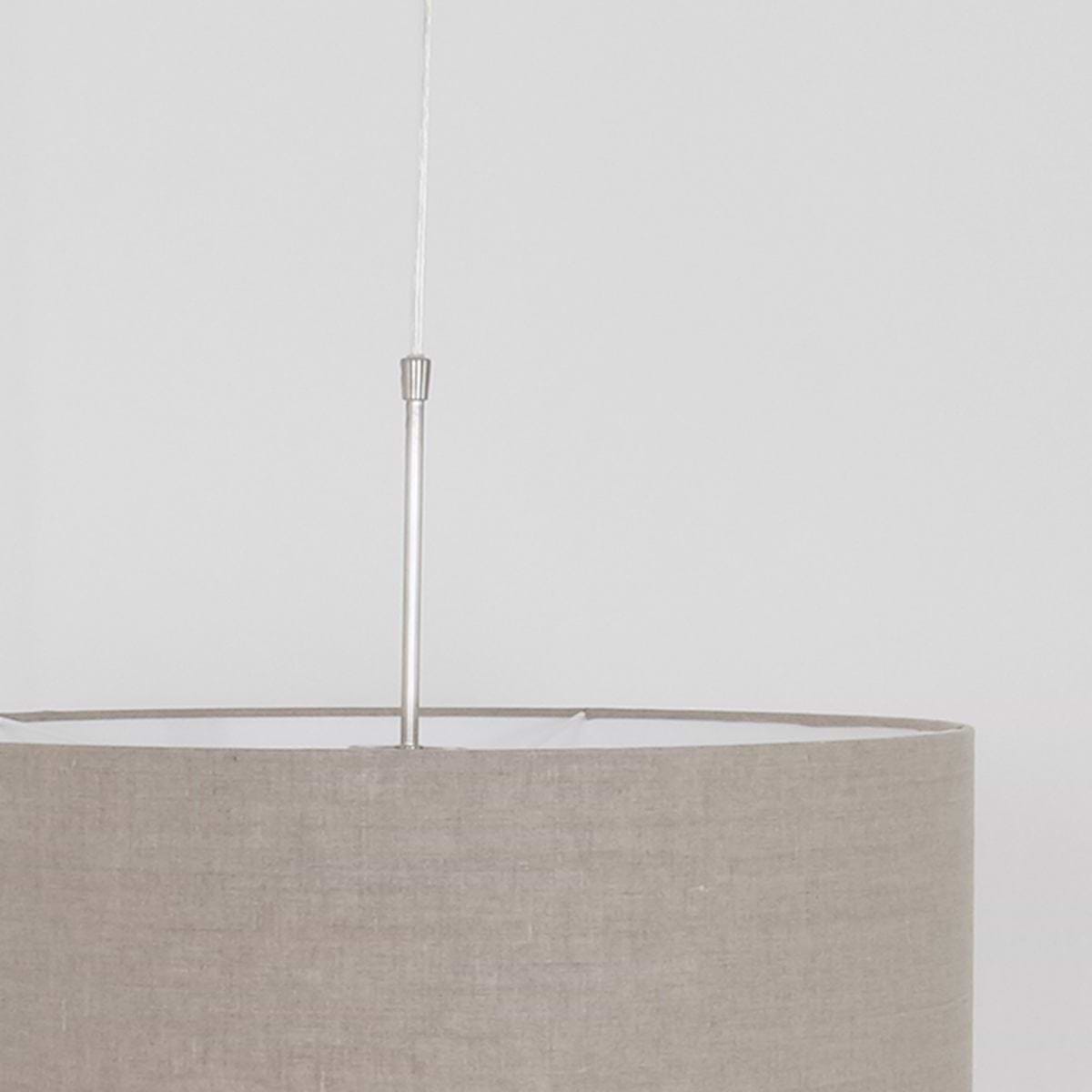 Hanglamp Stresa 9890ST Staal - Linnen Grijze Kap STEINHAUER