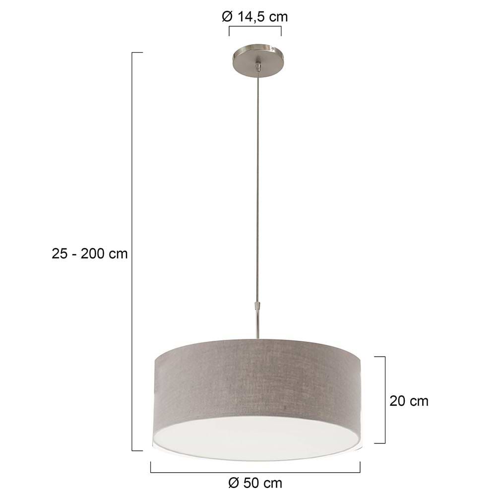 Hanglamp Stresa 9890ST Staal, Linnen Grijze Kap STEINHAUER - Afbeelding 6