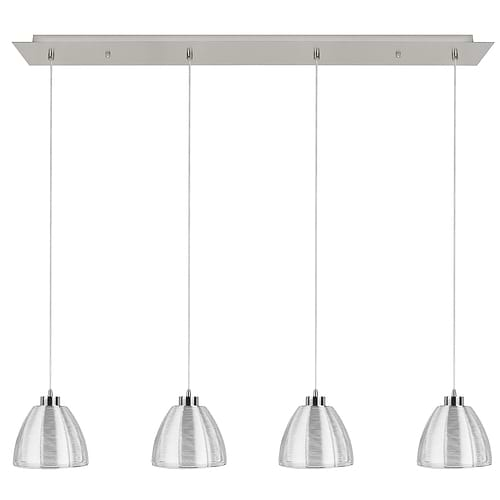 Hanglamp Whires 4x E27 balk 110cm Nikkel Mat Zilver Alu - Serie Whires - Hanglamp - High Light - H514931