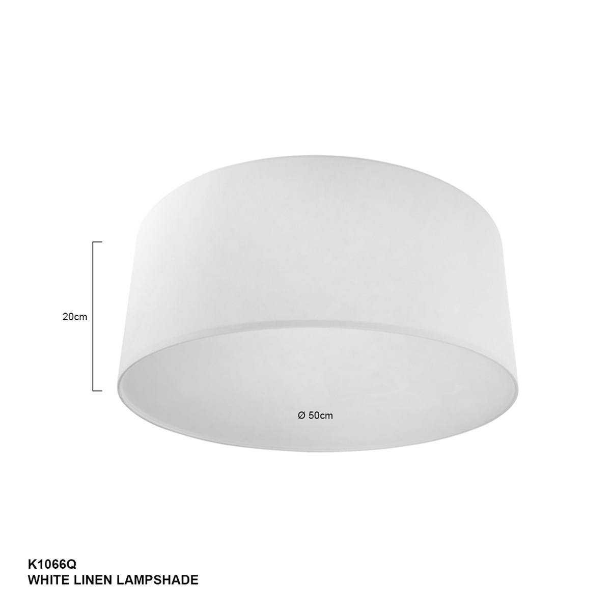 Kap 50*50*20 rond be27 wit linnen - Steinhauer