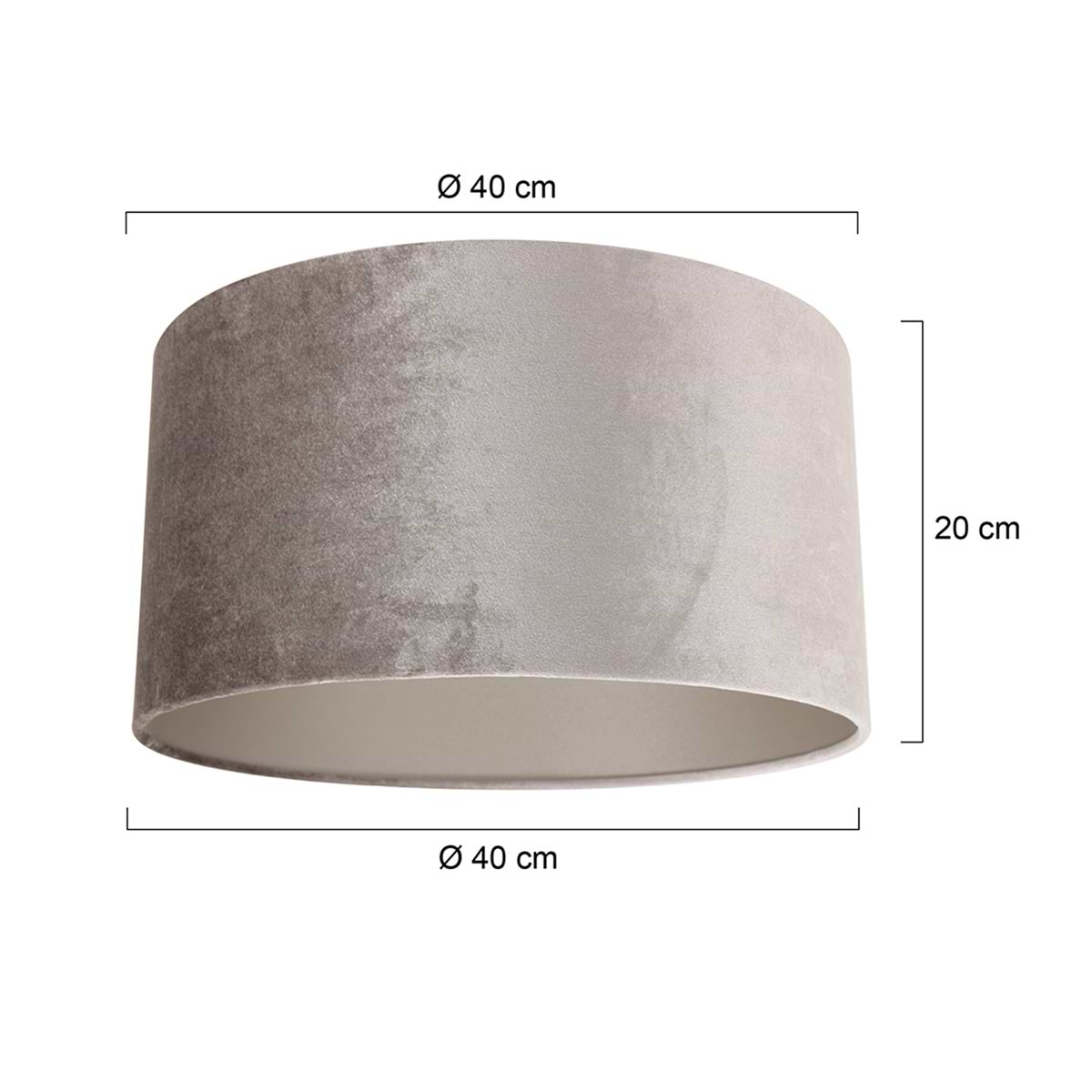 Kap 40*40*20 rond be27 zinc taupe - Steinhauer