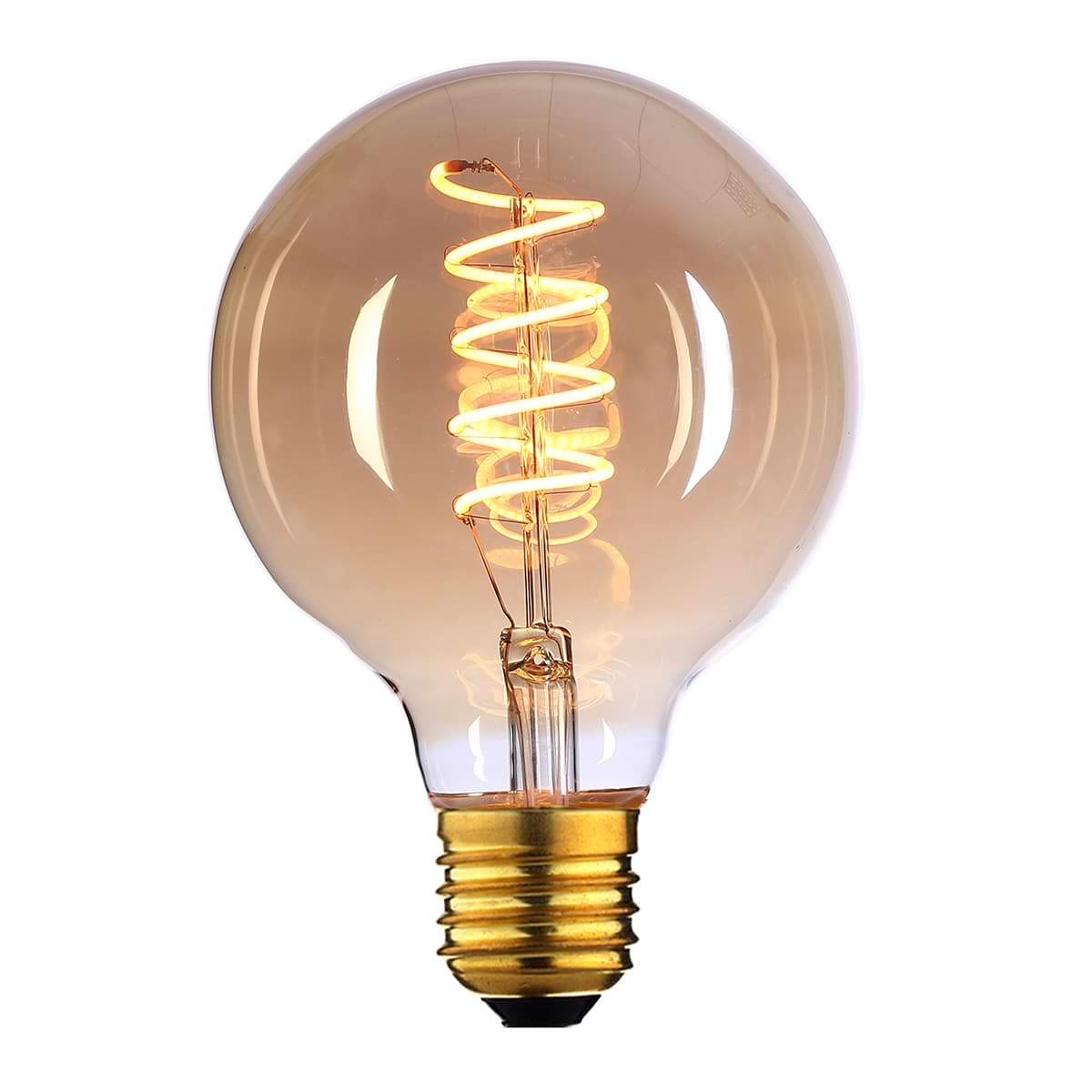 Globe 95 LED 4W Spiral Amber dimbaar E27 - Serie Globe LED - LED lamp - LED peer - High Light - L251636