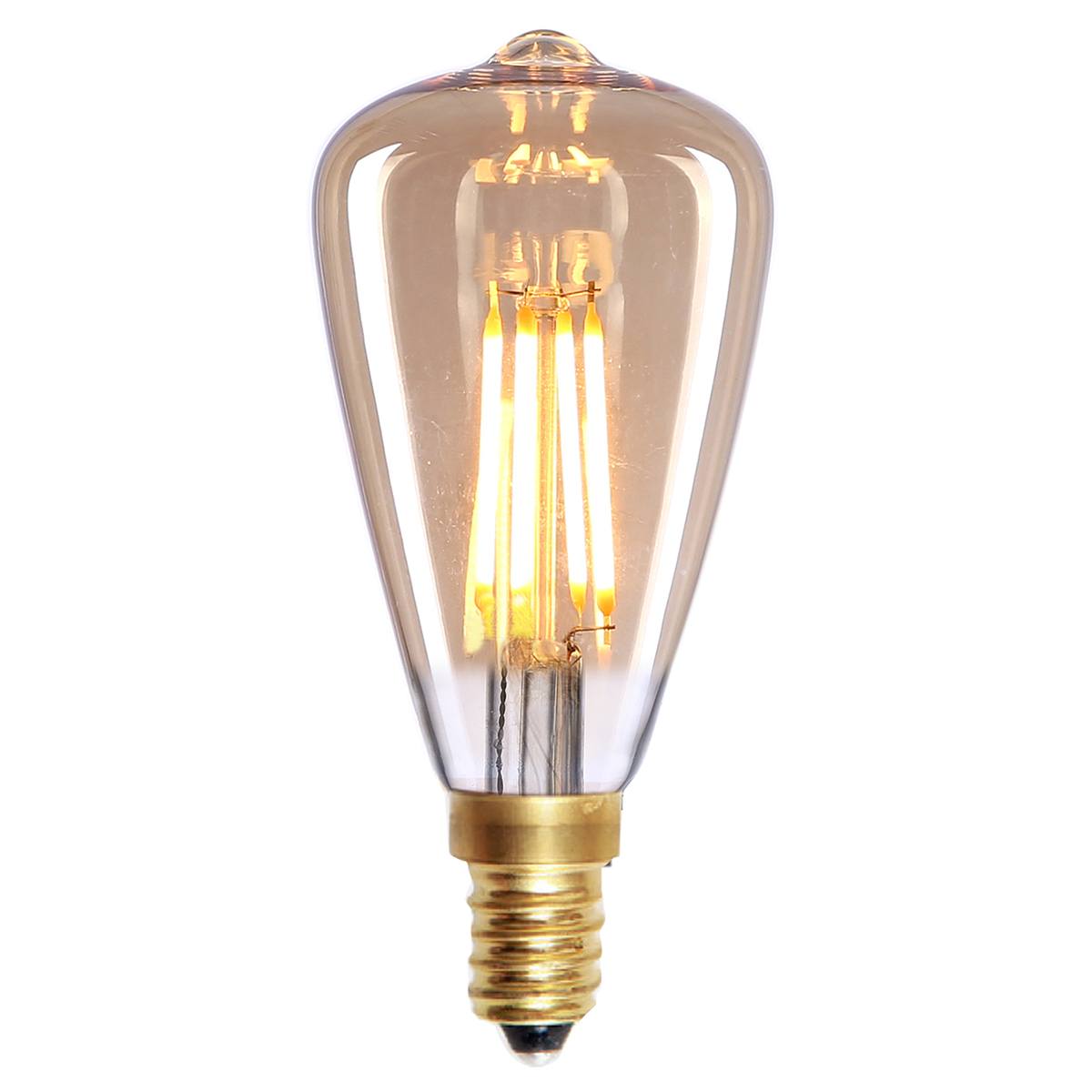 Edison Mini St - 48 LED  4W Filament Amber dimbaar E14 - Serie Edison LED - LED lamp - LED peer - High Light - L252036