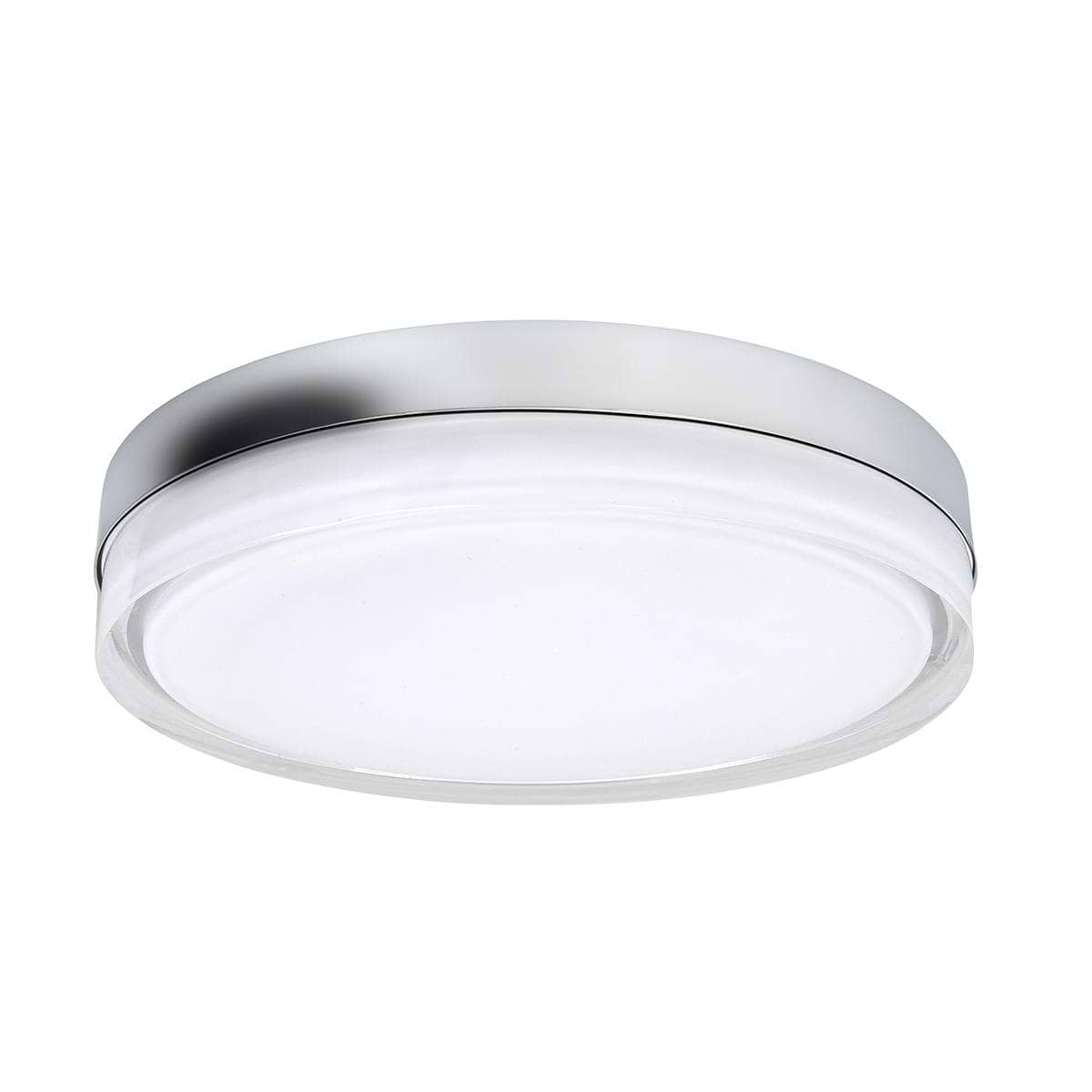 Badkamer plafonnier (zone 2 en 3) Disc 28cm -  18W 3000K IP44 NM + 3 standen dimmer + glas opaal - Serie Disc Opaal - Plafondlamp - Plafonnier - High Light - P612330