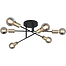 Plafondlamp Sticks - 6-lichts - goud en zwart - hoogte 18 cm - Ø 60 - E27 - 6*60W - HIGH LIGHT