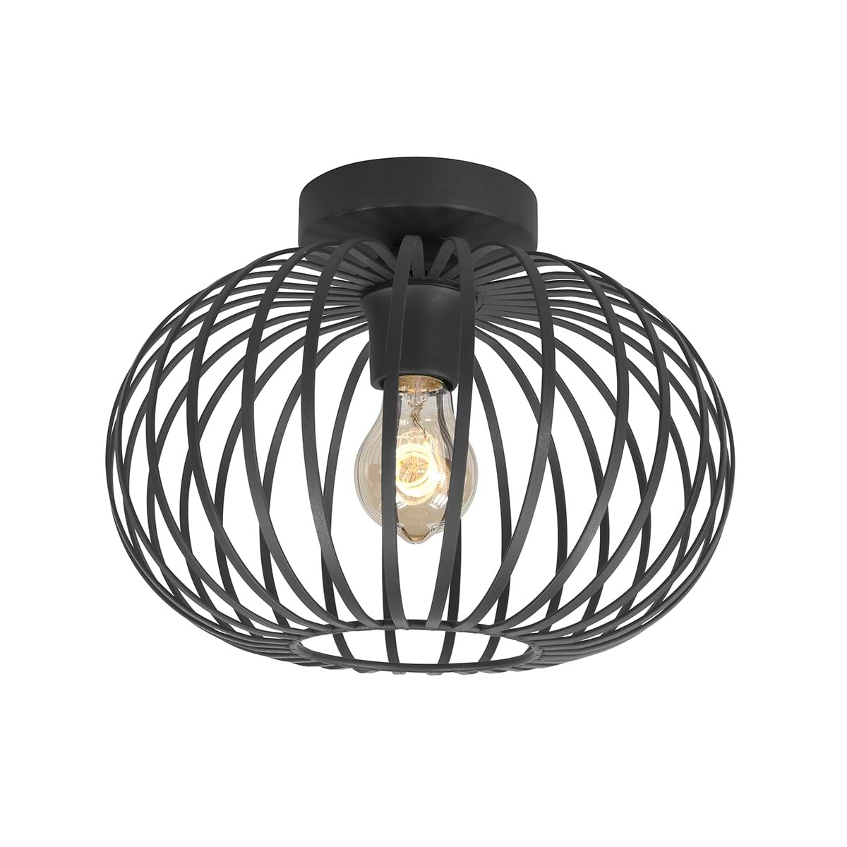 Plafonnier Bolato E27  30cm -  Zwart - Serie Bolato - Plafondlamp - Plafonnier - High Light - P686001